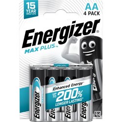 Energizer Max Plus Alkaline AA batteri, 4 stk.