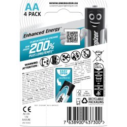 Energizer Max Plus Alkaline AA batteri, 4 stk.