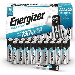 Energizer Max Plus Alkaline AAA batteri, 20 stk.