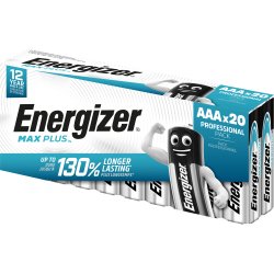 Energizer Max Plus Alkaline AAA batteri, 20 stk.