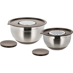 Blomsterbergs Røreskåle, 8 dele 3 + 5 liter, latte