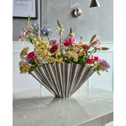 House Doctor Flood Vase H30cm, børstet sølvfinish