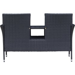 OUTDOOR havesofa 2-pers. med bord, sort
