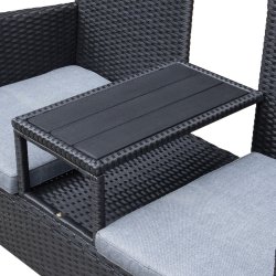 OUTDOOR havesofa 2-pers. med bord, sort
