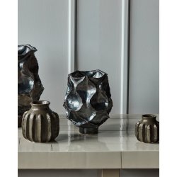 House Doctor Waves Vase H25 cm, metallisk