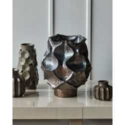 House Doctor Waves Vase H34 cm, metallisk