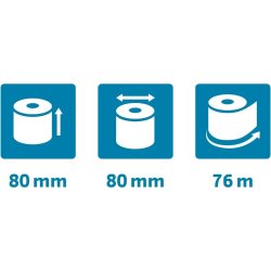 Clairefontaine Termorulle, kasseapp, 80x80mm, 10rl