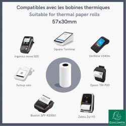 Clairefontaine Termorulle, kreditk., 57x30mm, 20rl