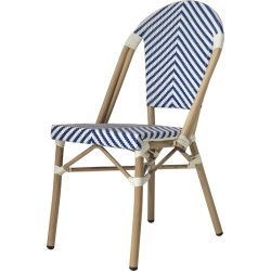 Cannes Havestol, flet/alu, UV, stabelbar, blå