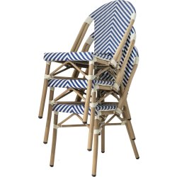 Cannes Havestol, flet/alu, UV, stabelbar, blå