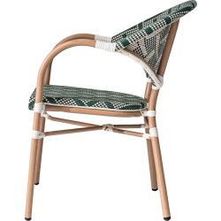 Marseille Havestol, flet/alu, UV, stabelbar, grøn