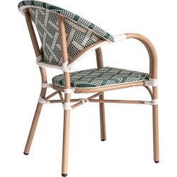 Marseille Havestol, flet/alu, UV, stabelbar, grøn