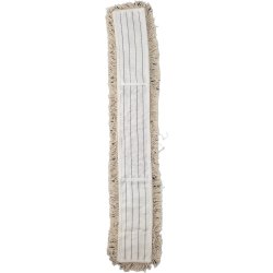 Lommemoppe til mopstativ, hvid, bomuld, 100 cm