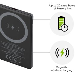 DBRAMANTE1928 Power Bank, 5K Trådløs v2 - Grå