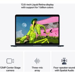 Apple MacBook Air M5 13", 24GB, 1TB SSD, midnat