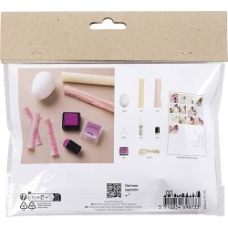 Mini DIY Kit Crepepapir | Æg | Lys pink & lys gul