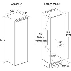 Scandomestic Integreret køleskab - RFI304WD