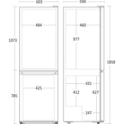 Scandomestic Køleskab/Fryser - CBF315XE, Sølv