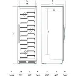 Scancool Vinkøleskab - WC1281BF, Professional