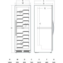 Scancool Vinkøleskab - WC1162BF, Professional