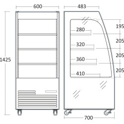 Scancool Åbent professionelt køleskab - OFC60B