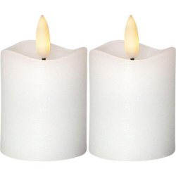 Blockljus STAR T Flamme LED 7,5cm vit