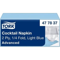 Servett TORK Cocktail 2-lag ljblå 200/fp