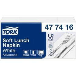 Servett TORK 1/8-vikt 3-lag vit 150/fp