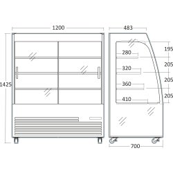 Scancool Åbent køleskab - OFC120BG