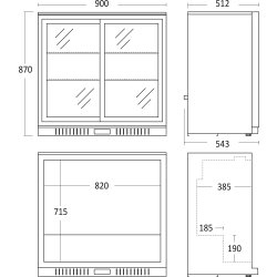 Scancool Køleskab - BB211SLBB, Backbarer