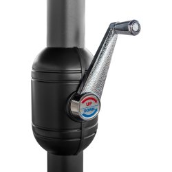 Dobbelt parasol, 450x264cm,inkl fod+overtræk,beige