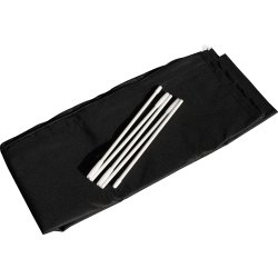 Dobbelt parasol, 450x264cm, inkl fod+overtræk,sort