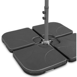 Dobbelt parasol, 450x264cm, inkl fod+overtræk,sort