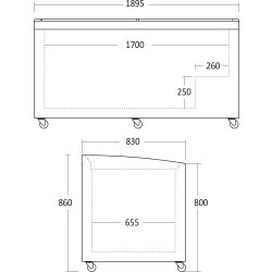 Scandomestic supermarkedsfryser - SIF700ADGC