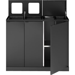 Bica 955 Affaldsstation 4 spande m/låg, antracit