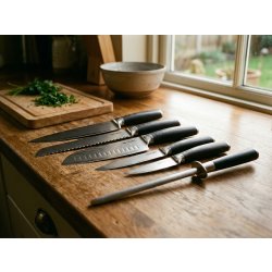 by Gaard Damascus knivsæt, 6 dele