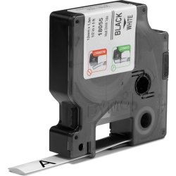 Dymo Rhinopro, 12 mm, krympeflex tape, hvid