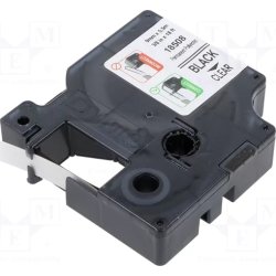 Dymo RHINO Permanent Polyester 9mm, sort på klar