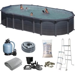 Swim & Fun oval pool 730 x 375 x 132 cm, grafit