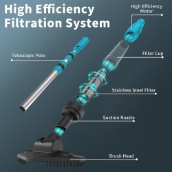 Swim & Fun Genopladelig poolstøvsuger