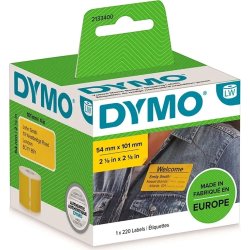 Dymo LW navneskilte etiketter, 54x101 mm, gul