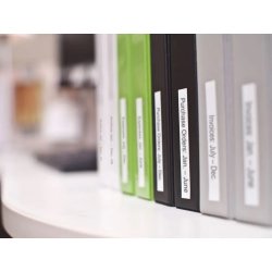 Dymo D1 labeltape 19mm, sort på hvid