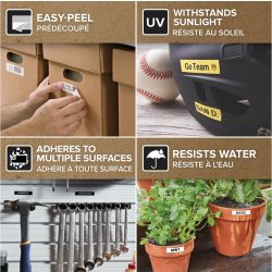 Dymo D1 labeltape 19mm, sort på blå