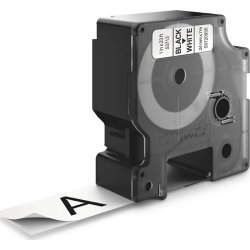Dymo D1 labeltape 24mm, sort på hvid