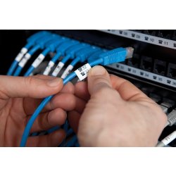 Dymo Rhino fleksibelt tape 12mm, sort på hvid