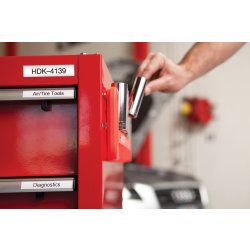 Dymo RHINO Permanent Polyester 19mm, sort på hvid