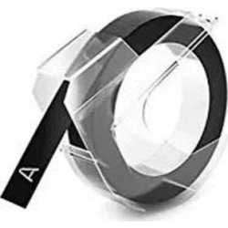 Dymo 3D prægetape 9mm, hvid på sort