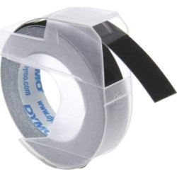 Dymo 3D prægetape 9mm, hvid på sort