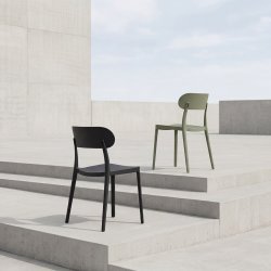 Haiti Havestol, plast, UV, stabelbar, olivengrøn