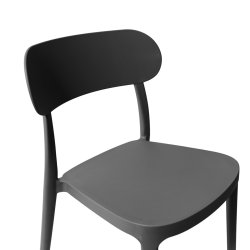 Haiti Havestol, plast, UV, stabelbar, mørkegrå